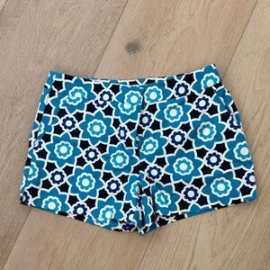 Trina Turk High Waist Blue Floral Shorts